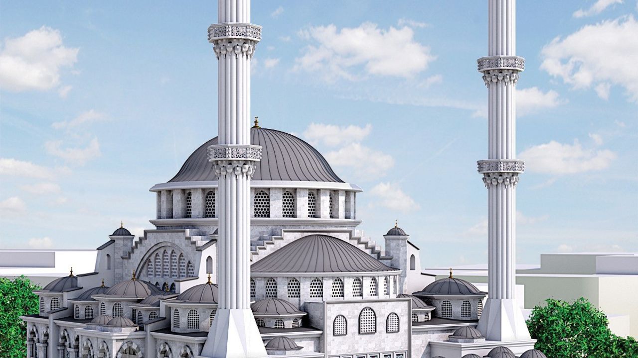 Atila Aydıner’in inşaatını başlattığı Hoca Hayri Efendi Merkez Camii’nde çalışmalar sürüyor