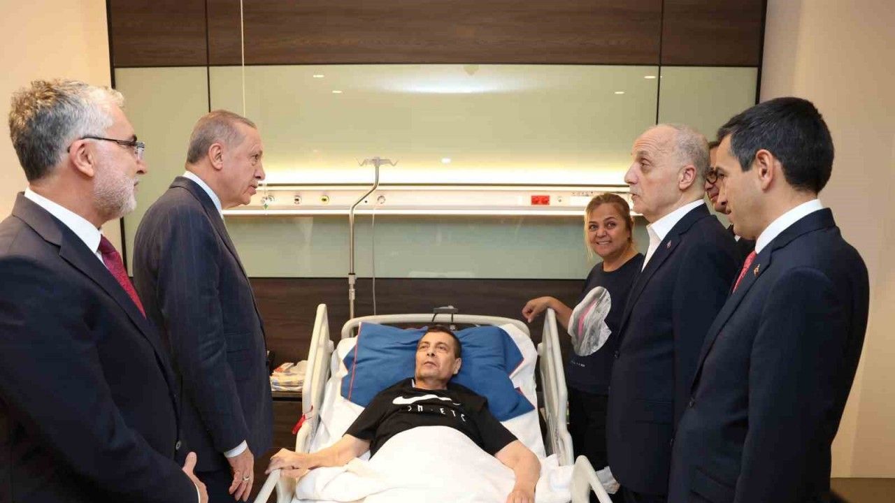 Cumhurbaşkanı Erdoğan, Türk Metal Sendikası Başkanı Kavlak ve AK Partili Özcan’ı hastanede ziyaret etti