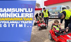 Samsunlu miniklere Jandarma'dan uygulamalı trafik eğitim