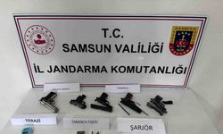 Samsun’da bir evde 5 tabanca ele geçirildi