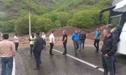 Tunceli-Erzincan karayolunda heyelan: Yol araç trafiğine kapandı