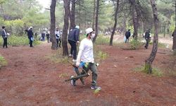 Öğrenciler ormandaki yanıcı materyalleri temizledi