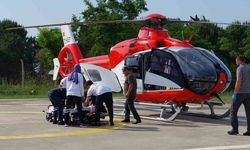 Samsun'da erken doğum riski olan genç kadın Ambulans helikopterler havalandı