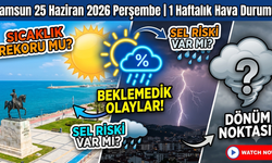 Samsun 25 Haziran 2026 Perşembe 1 Haftalık Hava Durumu