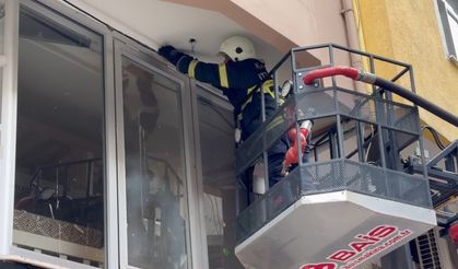 Yuvadan düşen yavru kırlangıca itfaiye yardımı