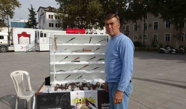 Tokat’ta 5 yıllık emeğini Filistin için satışa çıkardı