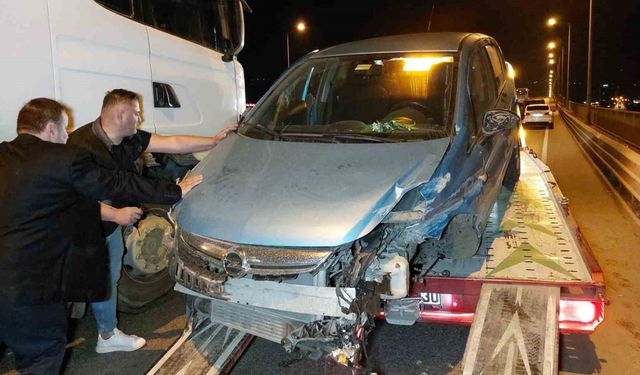 Samsun’da otomobil tır ile çarpıştı: 1 yaralı
