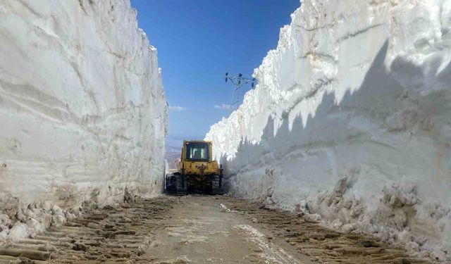 Yüksekova’da 6 metrelik kar tünellerinde zorlu çalışma