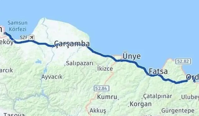 Samsun Ordu Arası Kaç Km? Yolculuk Süresi Detayları