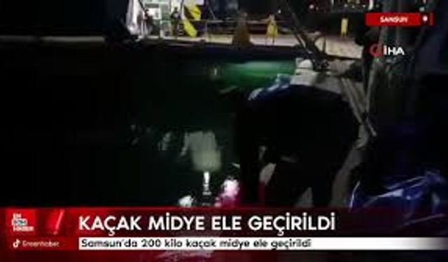 Samsun’da Polis 200 Kilo Kaçak Kara Kıllı Midye Ele Geçirdi