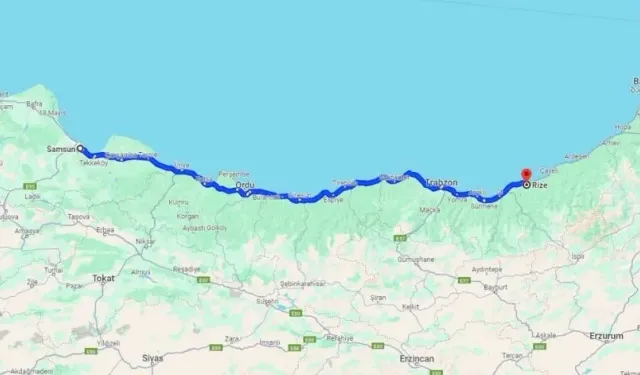 Samsun Rize Arası Kaç Km? Yol Detayları