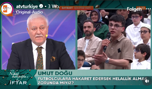 Nihat Hatipoğlu Seyircisi: “Futbolculara Ettiğimiz Küfürlerden Sonra Helallik Almalı Mıyız?”