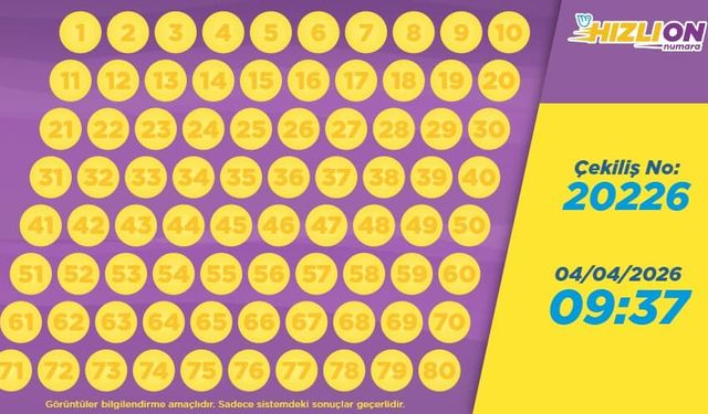 04 Nisan 2026 Hızlı On Sonuçları: 20225. Çekilişte Şanslı Numaralar Belirlendi