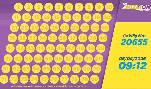 6 Nisan 2026 Hızlı On Sonuçları Açıklandı: 20655 Numaralı Çekilişin Şanslı Numaraları Belli Oldu