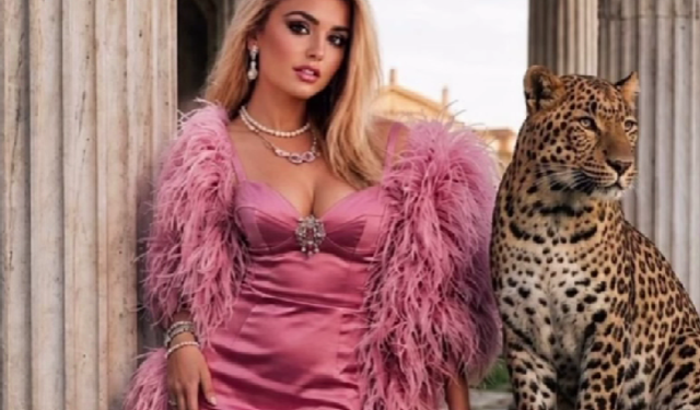 Banu Alkan Leopar İle Olan Fotoğrafı Çok Konuşuldu! Banu Alkan Meydan Okuyor