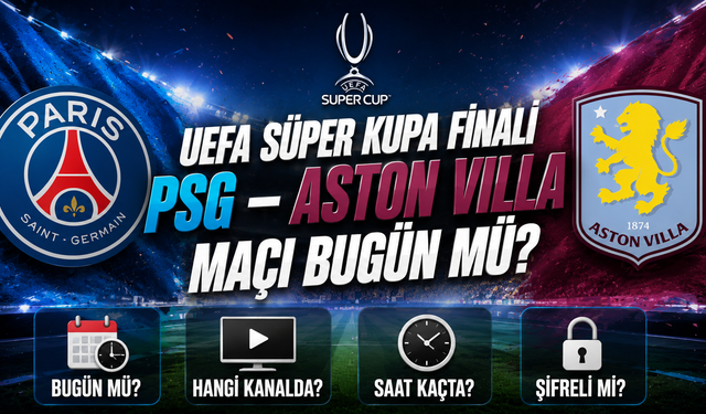 UEFA Süper Kupa Finali PSG – Aston Villa Maçı Bugün Mü? Hangi Kanalda? Saat Kaçta, Şifreli Mi?