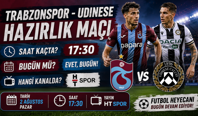 Trabzonspor - Udinese Hazırlık Maçı Saat Kaçta, Bugün Mü? Hangi Kanalda?