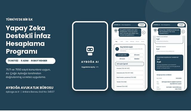 Türkiye'de Bir İlk: Yapay Zeka Destekli İnfaz Hesaplama Programı Yayında