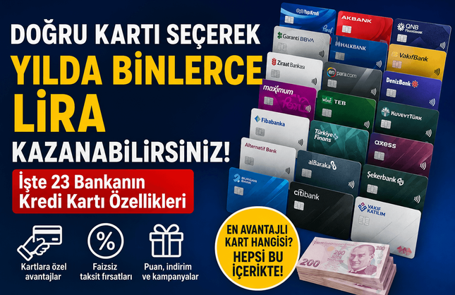 Doğru Kartı Seçerek Yılda Binlerce Lira Kazanabilirsiniz! İşte 23 Bankanın Kredi Kartı Özellikleri