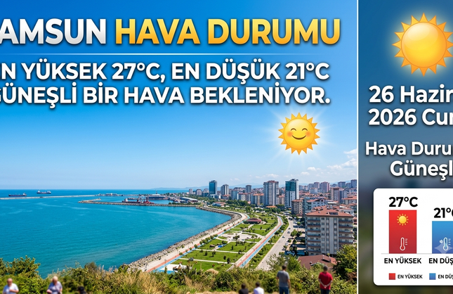 26 Haziran 2026 Cuma Samsun Hava Durumu, Samsun Hava Sıcaklığı Kaç Derece?