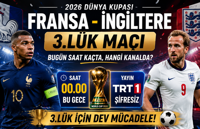 Fransa - İngiltere 2026 Dünya Kupası 3.lük Maçı Bugün Saat Kaçta, Hangi Kanalda?