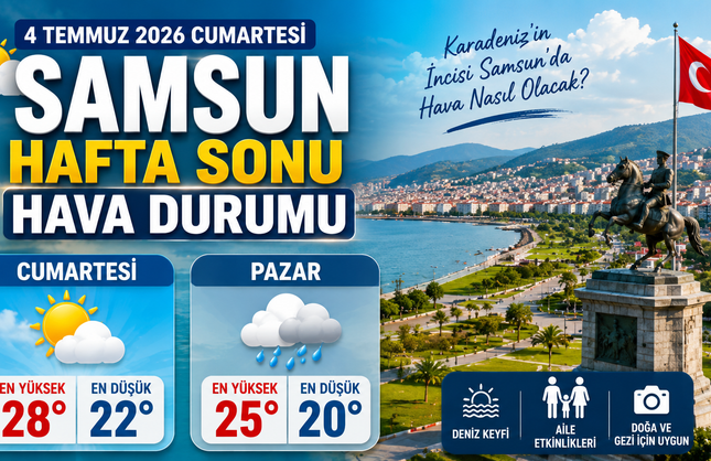4 Temmuz 2026 Cumartesi Samsun Hafta Sonu Hava Durumu