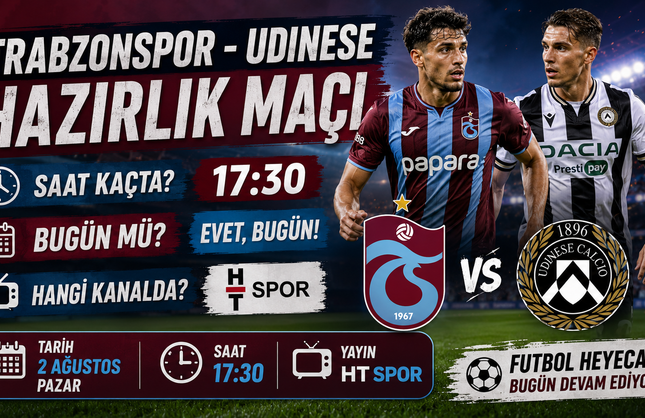 Trabzonspor - Udinese Hazırlık Maçı Saat Kaçta, Bugün Mü? Hangi Kanalda?