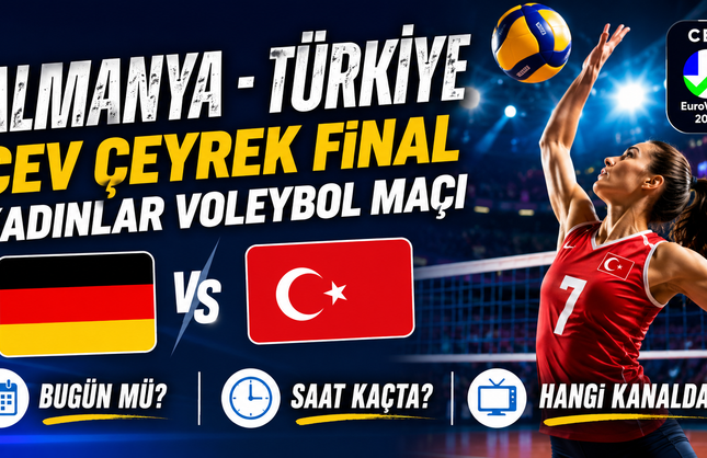 Almanya - Türkiye CEV Çeyrek Final Kadınlar Voleybol Maçı Bugün Mü? Hangi Kanalda? Saat Kaçta?