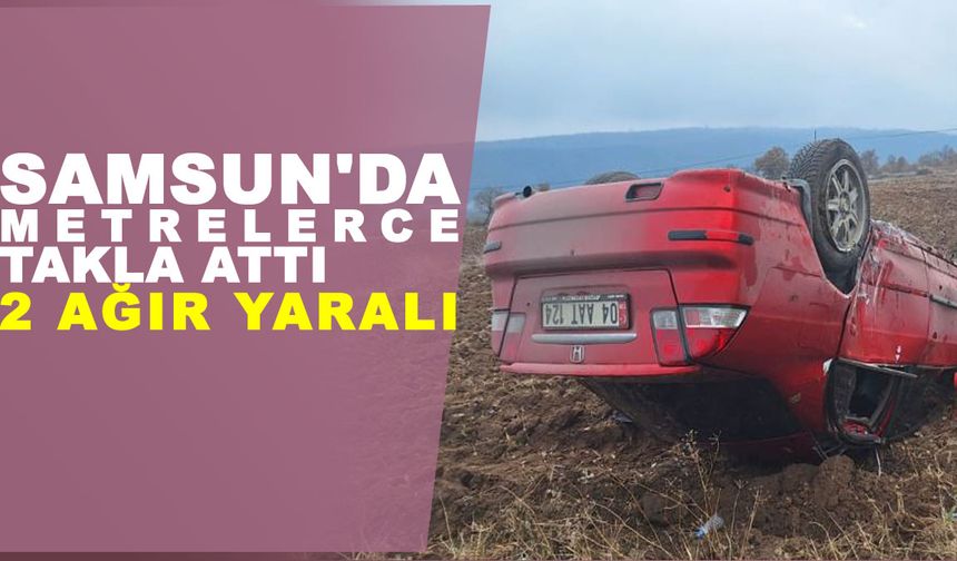 Samsun'da Otomobil tarlaya yuvarlandı: 2 ağır yaralı