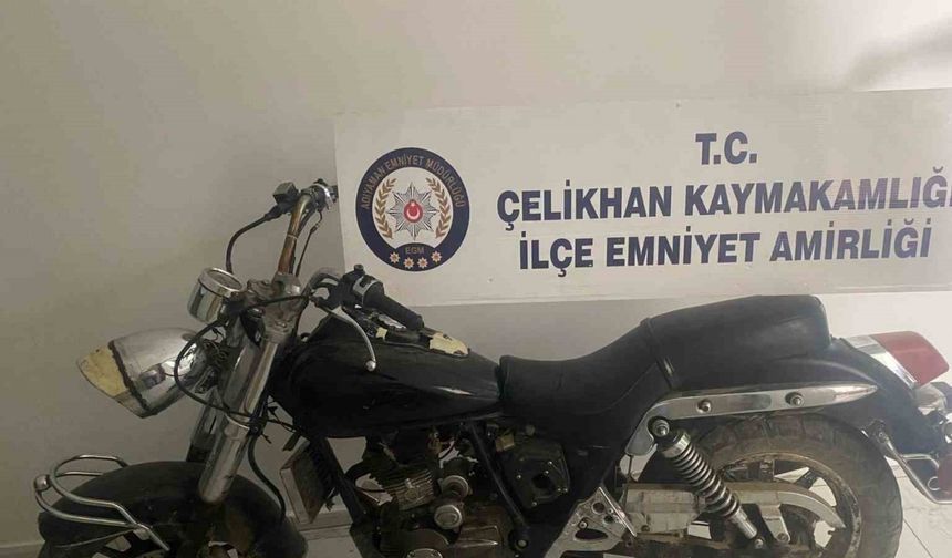 Şanlıurfa’dan çalınan motosiklet Çelikhan’da bulundu