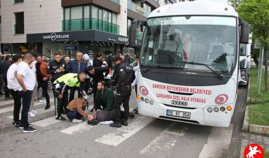 Samsun’da Yayaya Otobüs Çarptı! Yaşlı Adam Yaralandı