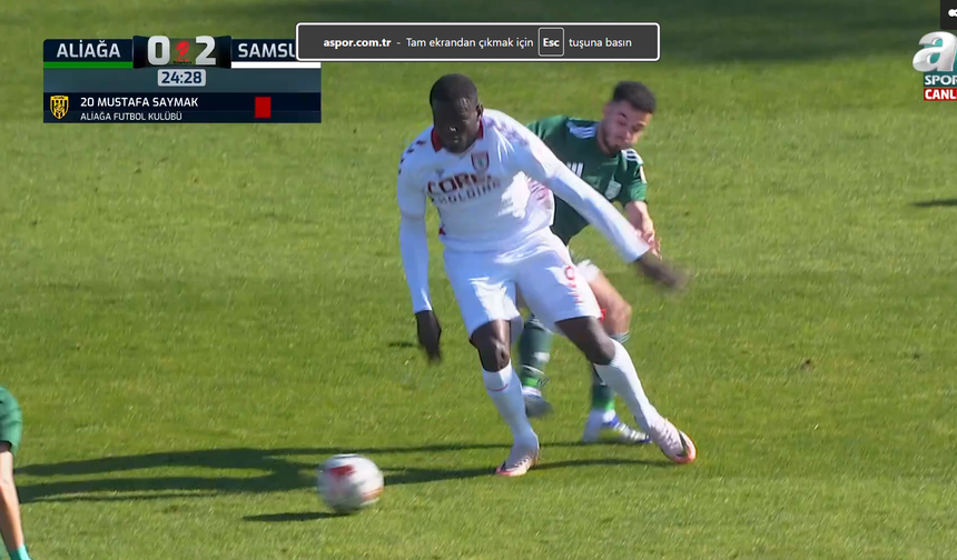Samsunspor - Aliağa Maçında Kırmızı Kart Çıktı!! ( 6-2)