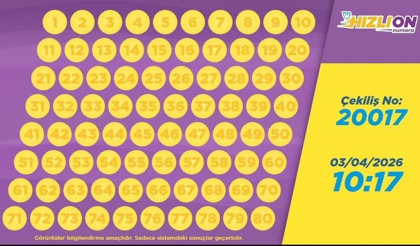 Hızlı On Sonuçları Açıklandı! 3 Nisan 2026 Sabah Çekilişi Kazandıran Numaralar
