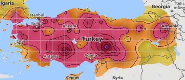 2018 Yılına Ait Bir Hava Kirliliği Haritası