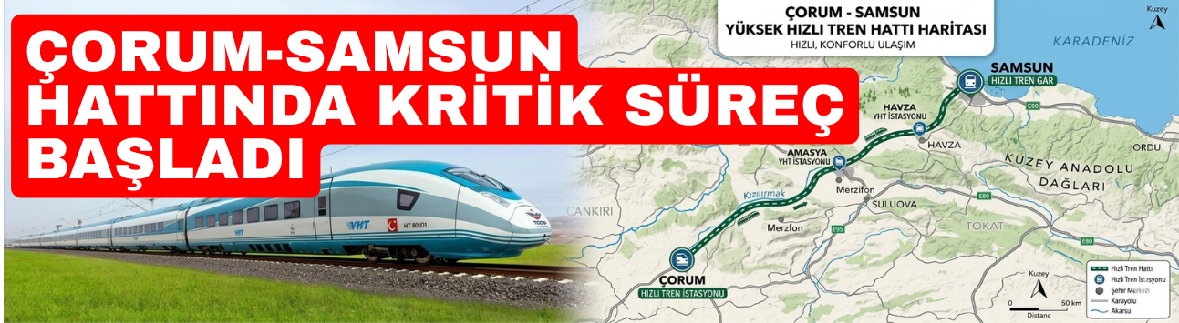 Karadeniz’e Hızlı Tren Geliyor: Çorum-Samsun Hattında Kritik Süreç Resmen Başladı